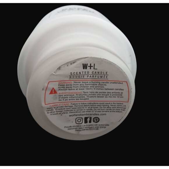 Wolf Lamb W L Rose Water Essential Oils 13 Oz Candle Wooden Lid Frosted Glass Ja - Picture 11 of 13